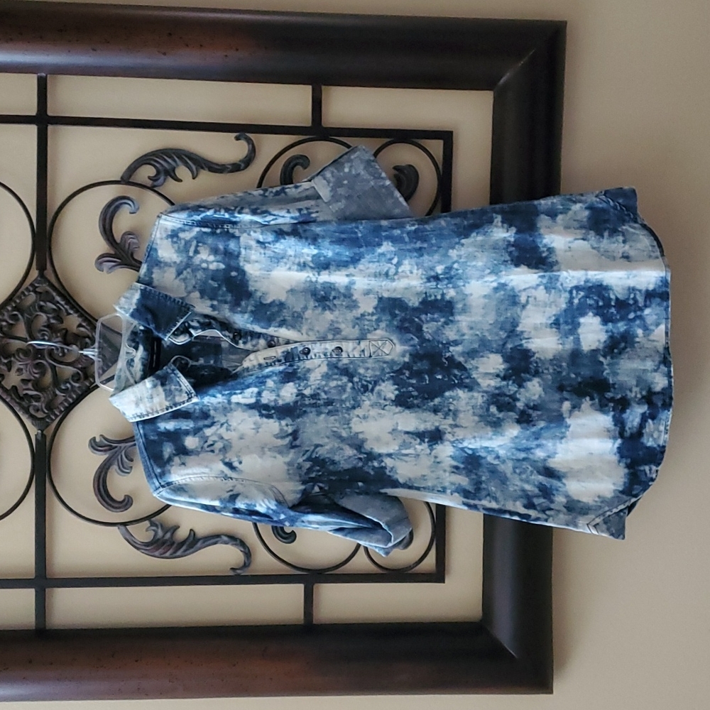 NY&CO Jeans LS/Folded Sleeve Tie Dye Tunic